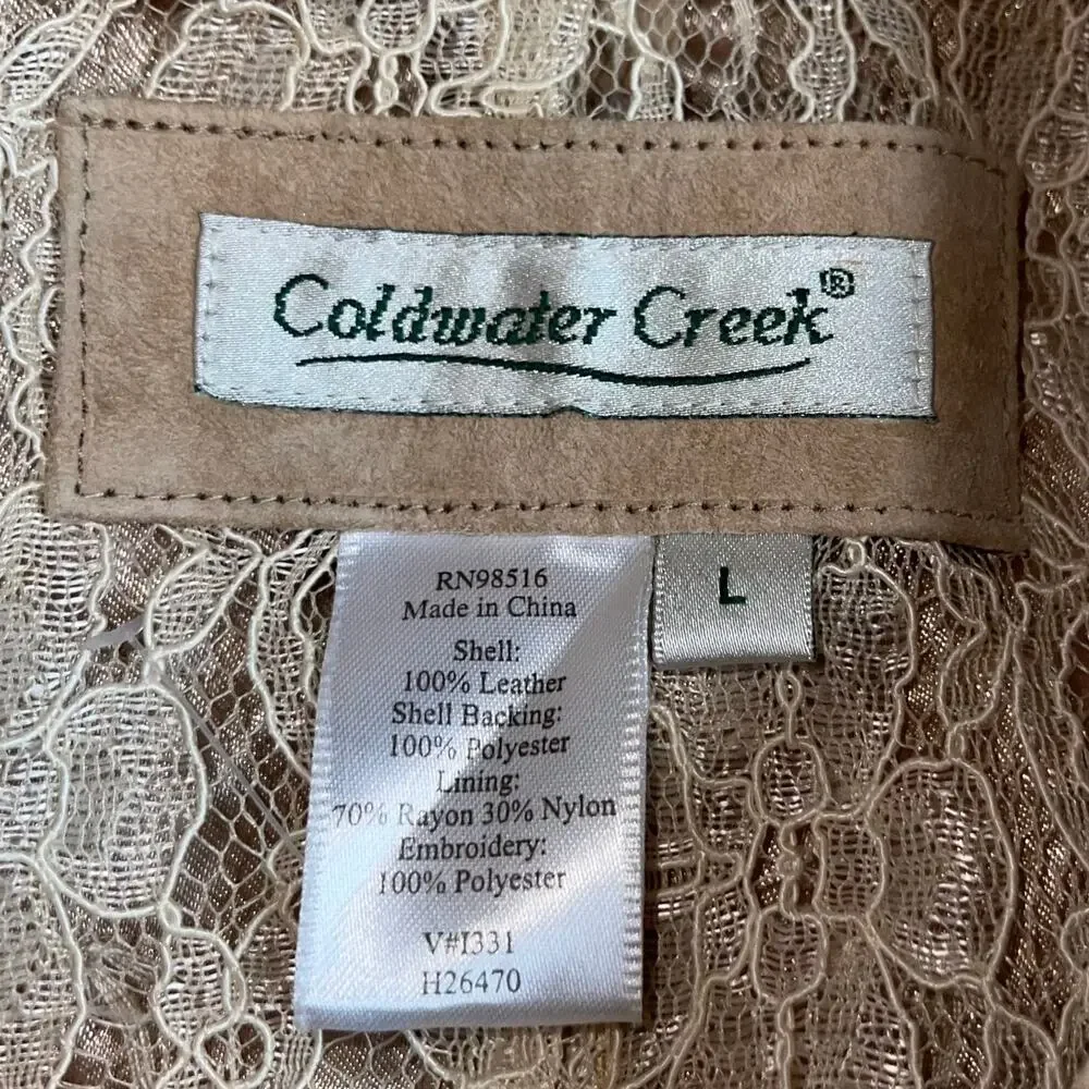 Coldwater Creek Suede Leather Embroidered Vest - Picture 6 of 8